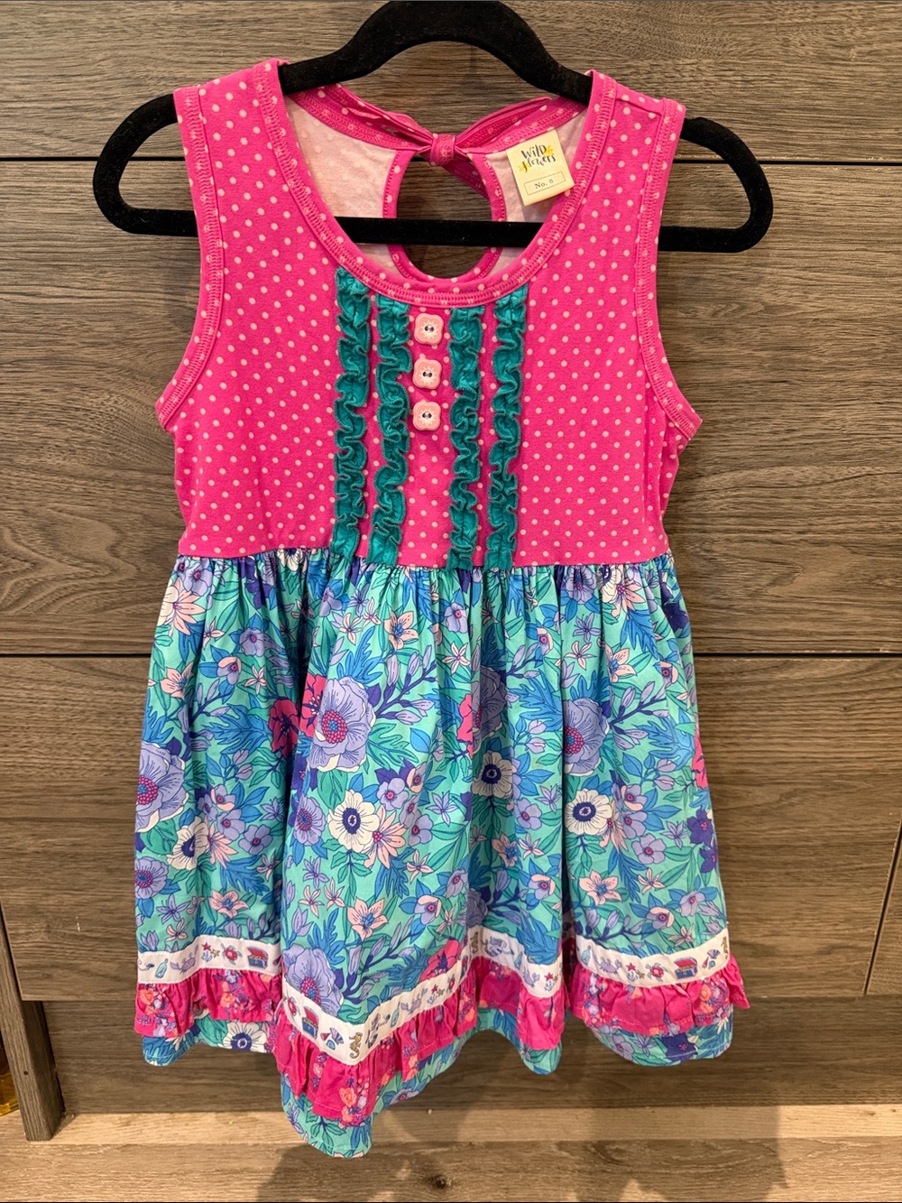Girls' Pink & Blue Floral Tunic